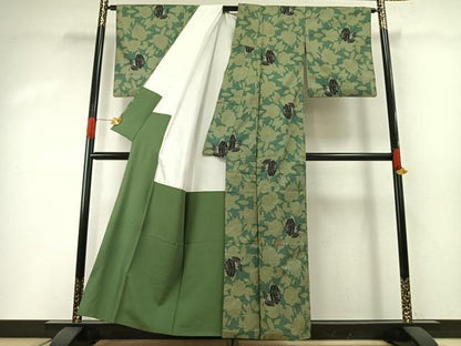 平和屋着物●本場大島紬　一元絣　薔薇　正絹　逸品　AABH0507fy