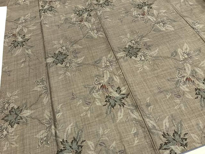 平和屋着物●本場大島紬　カタス9マルキ　枝花文　正絹　逸品　AABH0508fy