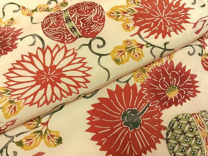 平和屋着物●上質な小紋　紅型　花唐草文　正絹　逸品　AABH0510fy