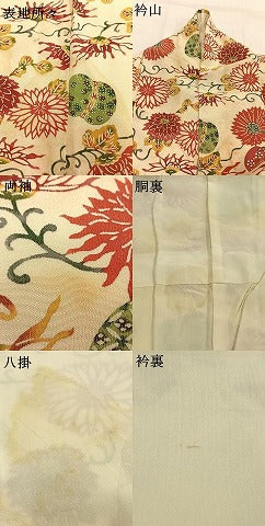 平和屋着物●上質な小紋　紅型　花唐草文　正絹　逸品　AABH0510fy