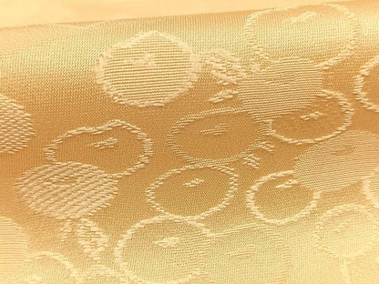 平和屋着物●上質な色無地　草花地紋　蜂蜜色　正絹　逸品　AABH0514fy