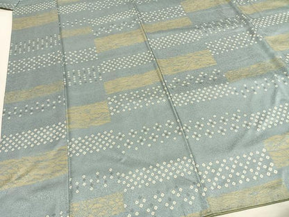 平和屋着物●上質な小紋　横段文　正絹　逸品　AABH0516fy