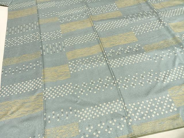 平和屋着物●上質な小紋　横段文　正絹　逸品　AABH0516fy