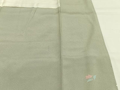 平和屋着物●訪問着　友禅　草花文　暈し染め　金彩　正絹　逸品　AABH0519fy