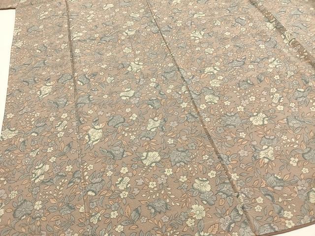 平和屋着物●上質な小紋　更紗花文　正絹　逸品　未使用　AABH0525fy