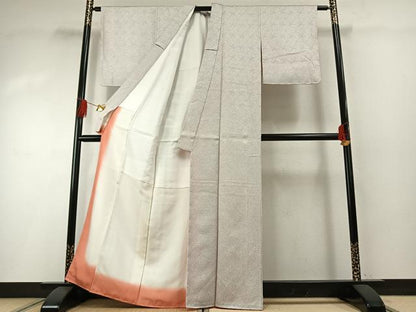 平和屋着物●大変加工の良い総絞り小紋　正絹　逸品　未使用　AABH0526fy