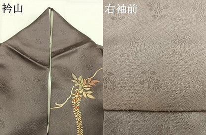 平和屋着物●訪問着　駒刺繍　雪輪熨斗花文　金銀彩　正絹　逸品　AABH0527fy