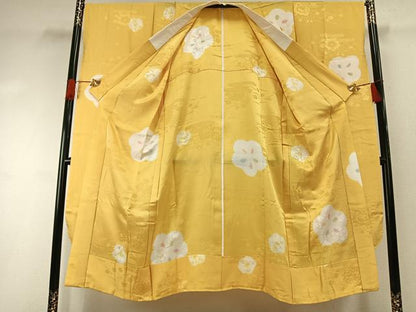 平和屋着物●振袖用長襦袢　無双仕立て　絞り　舞花文　正絹　逸品　AABH0533fy