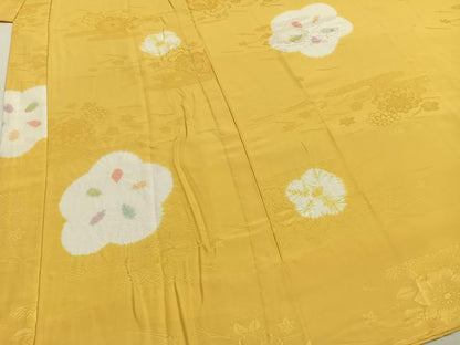 平和屋着物●振袖用長襦袢　無双仕立て　絞り　舞花文　正絹　逸品　AABH0533fy