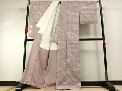 平和屋着物●上質な紬　格子　正絹　逸品　AABH0536fy