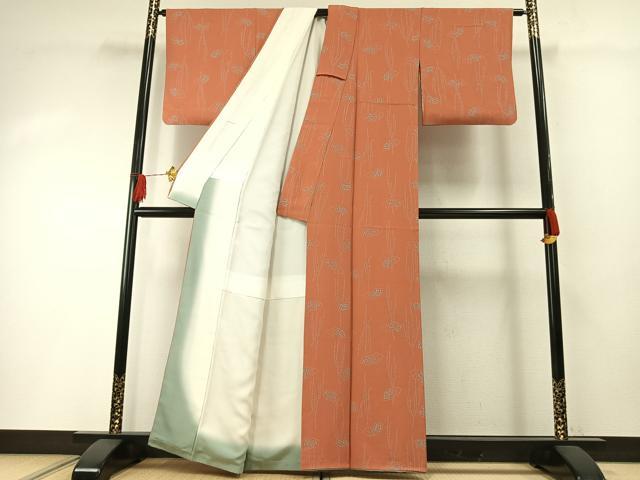 平和屋着物●上質な小紋　作家物　比呂志　宝永染　地紙花文　正絹　逸品　AABH0537fy