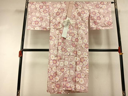 平和屋着物●H・L（アッシュエル）　HENRI-LUC CHAPUIS　長襦袢　無双仕立て　草花文　洗える着物　未使用　AABH0539fy