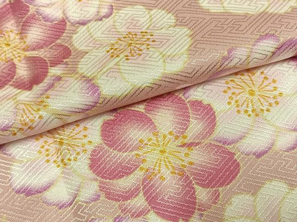 平和屋着物●H・L（アッシュエル）　HENRI-LUC CHAPUIS　長襦袢　無双仕立て　草花文　洗える着物　未使用　AABH0539fy