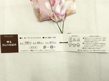 平和屋着物●H・L（アッシュエル）　HENRI-LUC CHAPUIS　長襦袢　無双仕立て　草花文　洗える着物　未使用　AABH0539fy