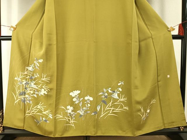 平和屋着物●京友禅　飯田信幸　訪問着　草花文　正絹　逸品　AABH0540fy