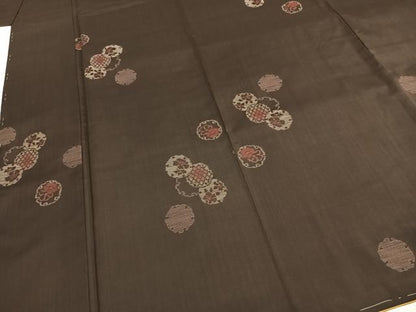平和屋着物●本場大島紬　地空　雪輪花文　正絹　逸品　未使用　AABH0543fy
