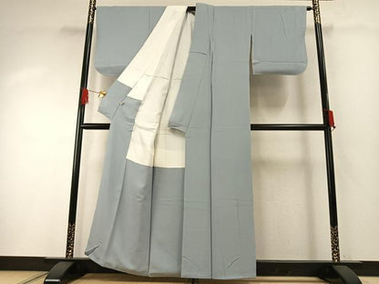 平和屋着物●上質な色無地　月白色　正絹　逸品　未使用　AABH0547fy