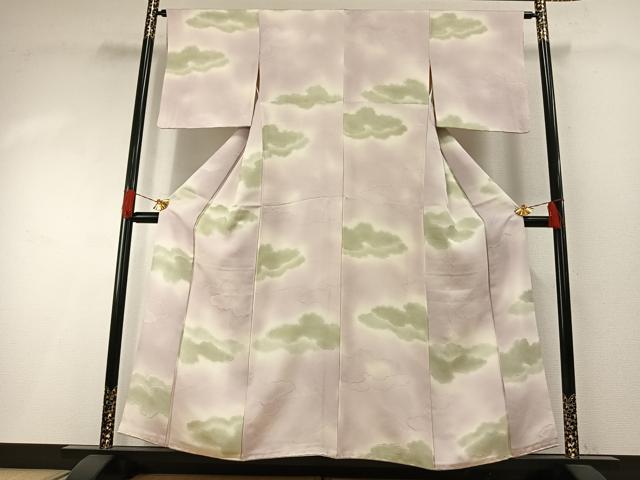 平和屋着物●上質な小紋　地紋起こし　雲取り文　暈し染め　正絹　逸品　AABH0550fy