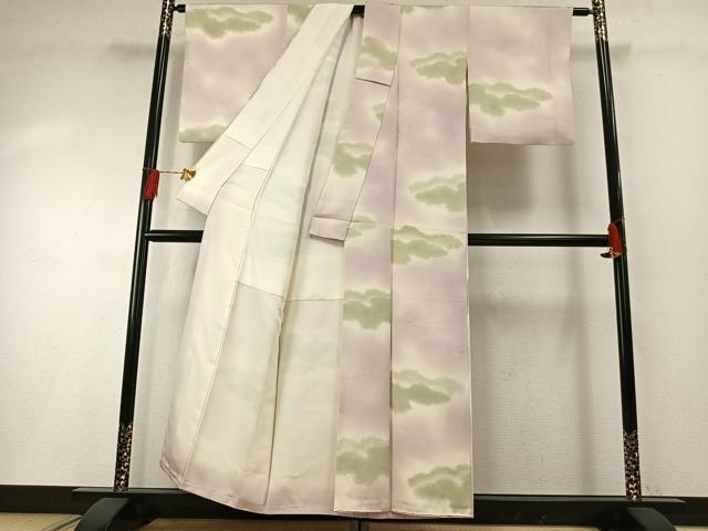平和屋着物●上質な小紋　地紋起こし　雲取り文　暈し染め　正絹　逸品　AABH0550fy