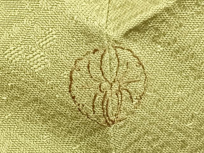 平和屋着物●上質な小紋　天蚕糸縫取　舞花文　反端付き　正絹　逸品　未使用　AABH0551fy