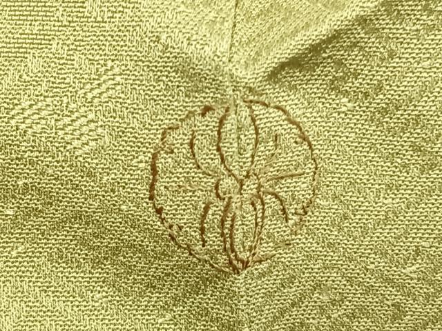 平和屋着物●上質な小紋　天蚕糸縫取　舞花文　反端付き　正絹　逸品　未使用　AABH0551fy