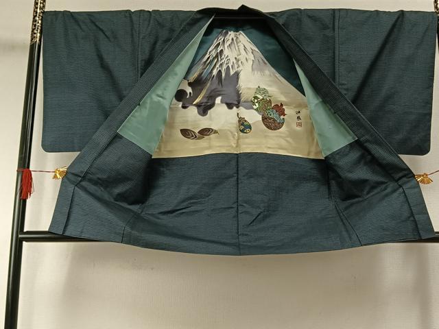 平和屋着物●男性　本場大島紬　アンサンブル　100亀甲　総詰め　正絹　逸品　AABH0555fy
