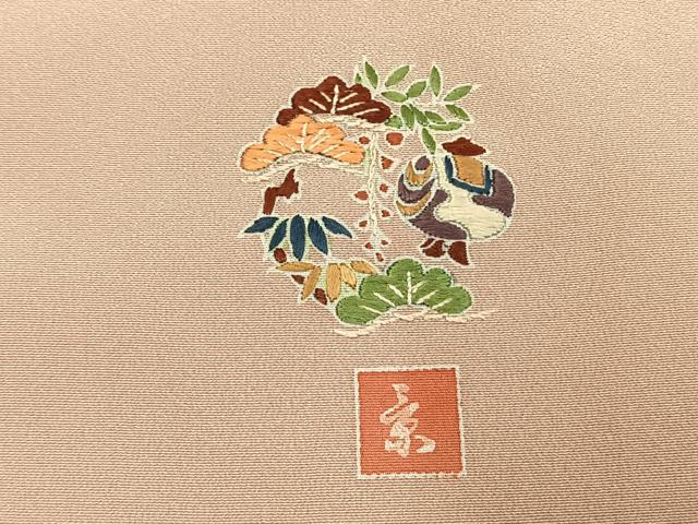 平和屋着物●豪華色留袖　友禅　作家物　風景花文　暈し染め　正絹　逸品　AABH0563fy