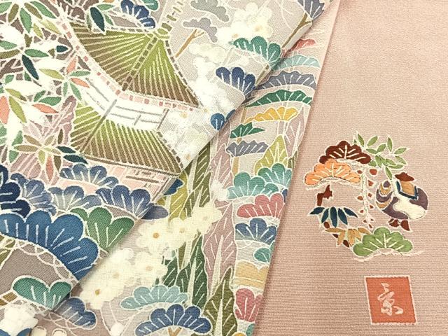 平和屋着物●豪華色留袖　友禅　作家物　風景花文　暈し染め　正絹　逸品　AABH0563fy