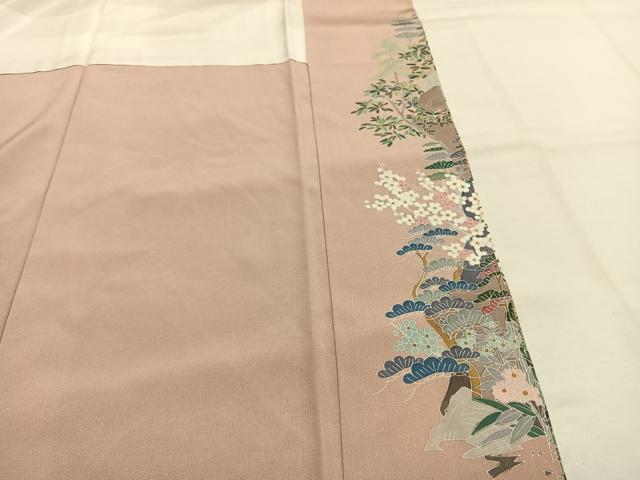 平和屋着物●豪華色留袖　友禅　作家物　風景花文　暈し染め　正絹　逸品　AABH0563fy