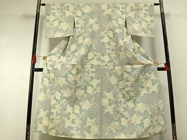 平和屋着物●本場大島紬　150亀甲　草花文　正絹　逸品　AABH0567fy