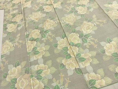 平和屋着物●本場大島紬　150亀甲　草花文　正絹　逸品　AABH0567fy