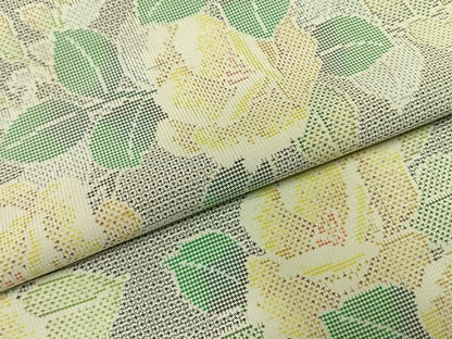 平和屋着物●本場大島紬　150亀甲　草花文　正絹　逸品　AABH0567fy