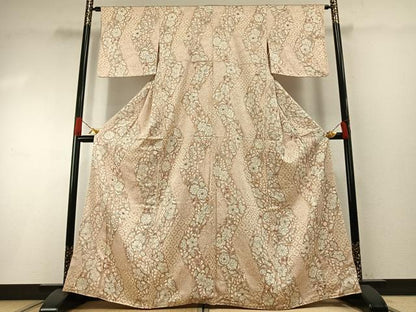 平和屋着物●上質な小紋　絞り　辻が花　正絹　逸品　AABH0569fy