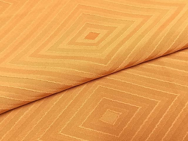 平和屋着物●上質な色無地　菱地紋　黄茶色　正絹　逸品　未使用　AABH0572fy