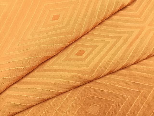 平和屋着物●上質な色無地　菱地紋　黄茶色　正絹　逸品　未使用　AABH0572fy
