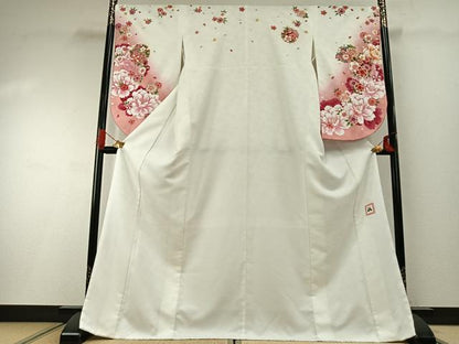 平和屋着物●「anan」ブランド　小振袖　二尺袖　草花文　暈し染め　金彩　洗える着物　AABH0580fy