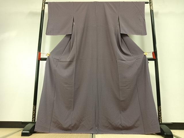 平和屋着物●上質な小紋　籠目文　正絹　逸品　未使用　AABH0581fy