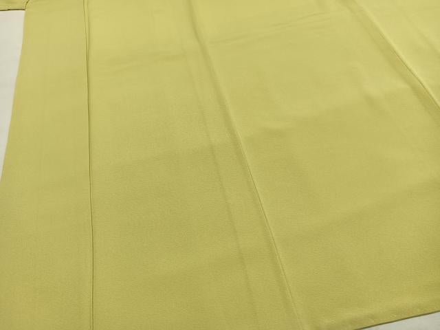 平和屋着物●上質な色無地　刈安色　正絹　逸品　AABH0583fy