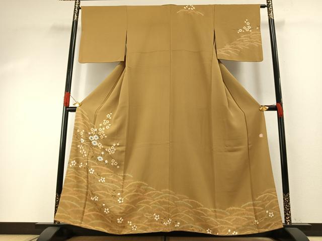 平和屋着物●十日町　名門　滝泰謹製　訪問着　枝花文　金銀彩　正絹　逸品　AABH0587fy