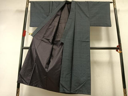 平和屋着物●男性　本場村山大島紬　アンサンブル　長襦袢(無双仕立て)セット　亀甲柄　正絹　逸品　AABH0595fy