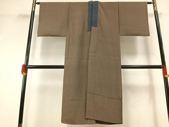 平和屋着物●男性　本場村山大島紬　アンサンブル　長襦袢(無双仕立て)セット　亀甲柄　正絹　逸品　AABH0595fy