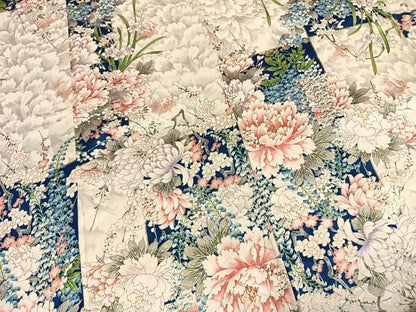 平和屋着物●豪華振袖　手描き　草花文　金彩　正絹　逸品　AABH0597fy
