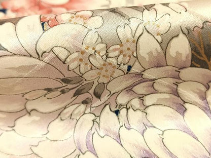 平和屋着物●豪華振袖　手描き　草花文　金彩　正絹　逸品　AABH0597fy