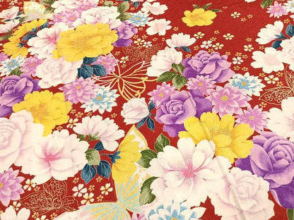 平和屋着物●豪華振袖　花蝶文　金彩　正絹　逸品　AABH0598fy