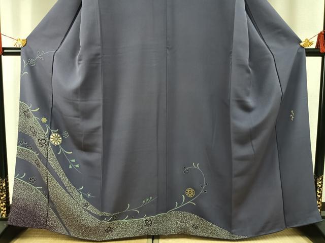 平和屋着物●森英恵・HANAE MORI　訪問着　駒刺繍　吉祥花文　金彩　正絹　逸品　AABH0602fy