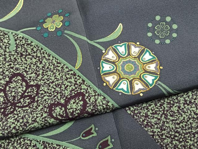 平和屋着物●森英恵・HANAE MORI　訪問着　駒刺繍　吉祥花文　金彩　正絹　逸品　AABH0602fy