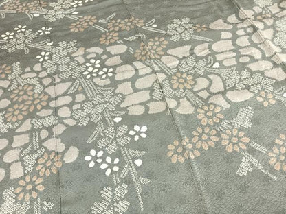 平和屋着物●訪問着　絞り　舞花文　正絹　逸品　AABH0603fy