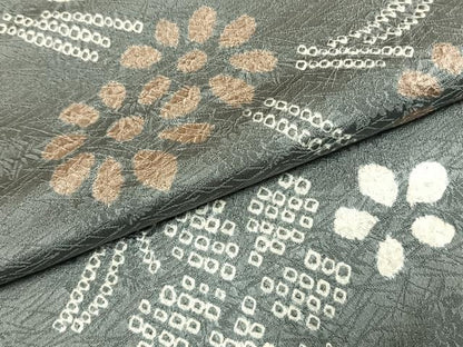 平和屋着物●訪問着　絞り　舞花文　正絹　逸品　AABH0603fy