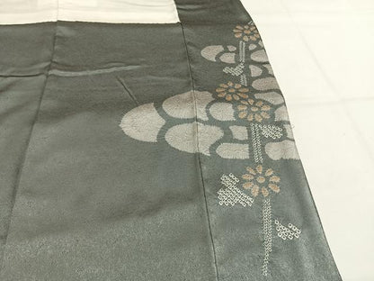 平和屋着物●訪問着　絞り　舞花文　正絹　逸品　AABH0603fy