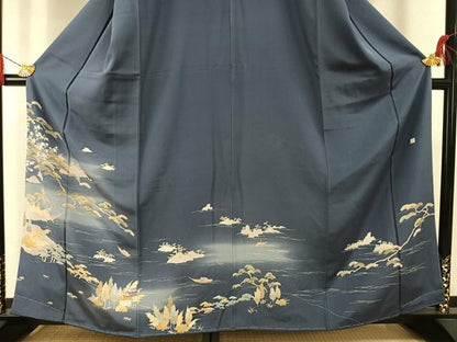 平和屋着物●訪問着　友禅　作家物　風景文　暈し染め　正絹　逸品　未使用　AABH0606fy